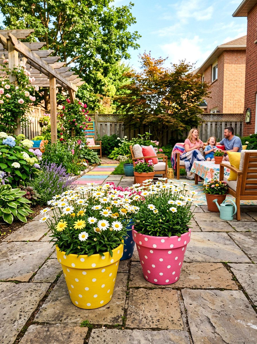 Polka dot planter - 25 Spring Terracotta Pot Ideas