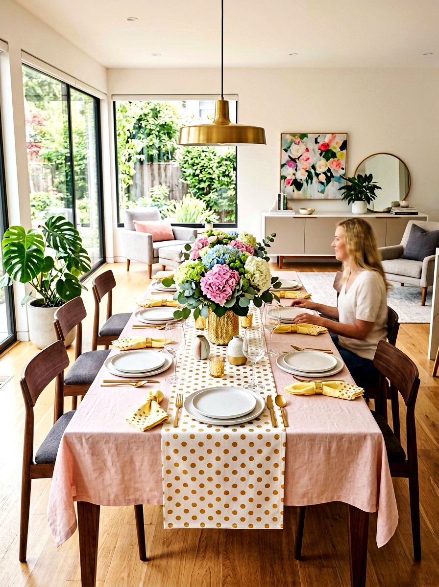 Polka dot spring table - 25 Spring Mother's Day Table Ideas