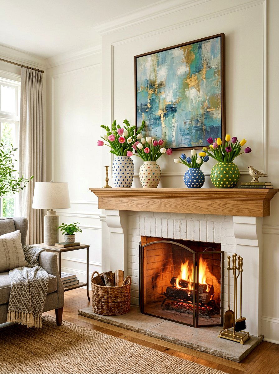 Polka dot vases - 25 Spring Polka Dot Decor Ideas