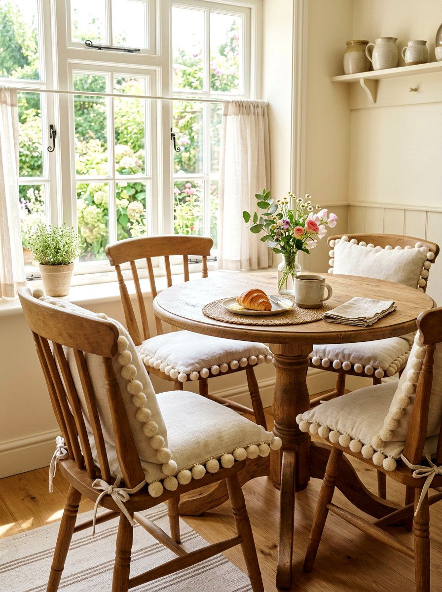 Pom Pom Chair Cushion - 25 Spring Pom Pom Decor Ideas