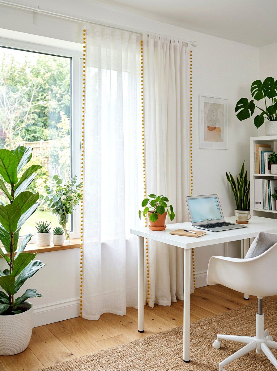 Pom Pom Curtains - 25 Spring Pom Pom Decor Ideas