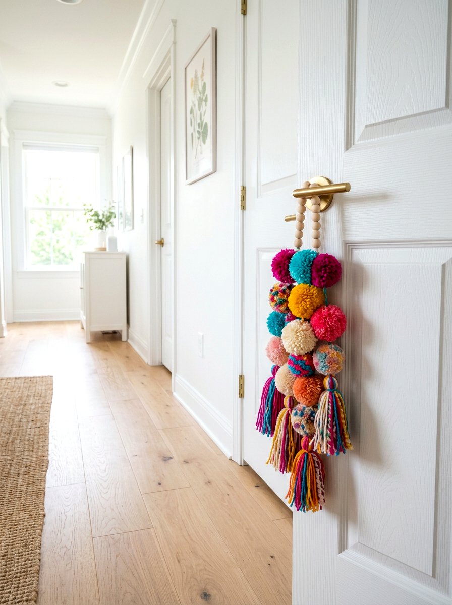 Pom Pom Door Hanger - 25 Spring Pom Pom Decor Ideas