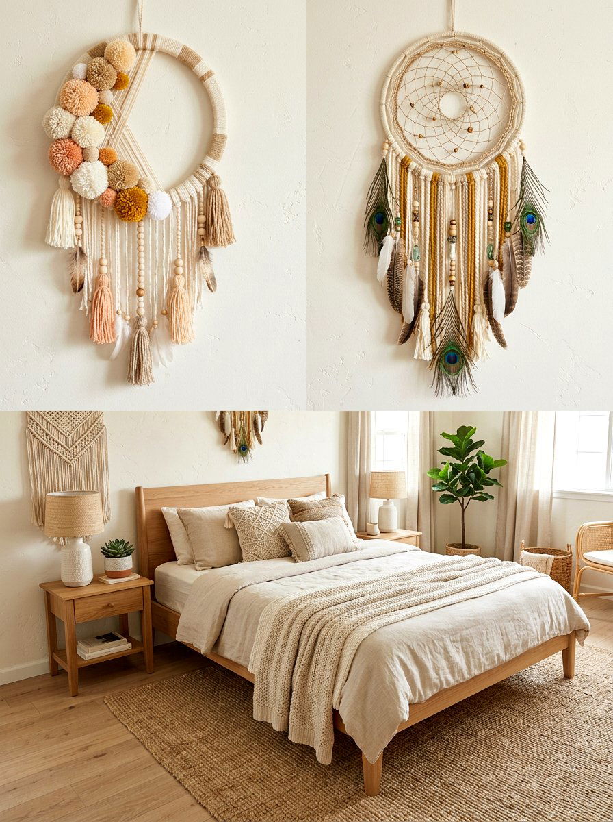 Pom Pom Dreamcatcher - 25 Spring Pom Pom Decor Ideas