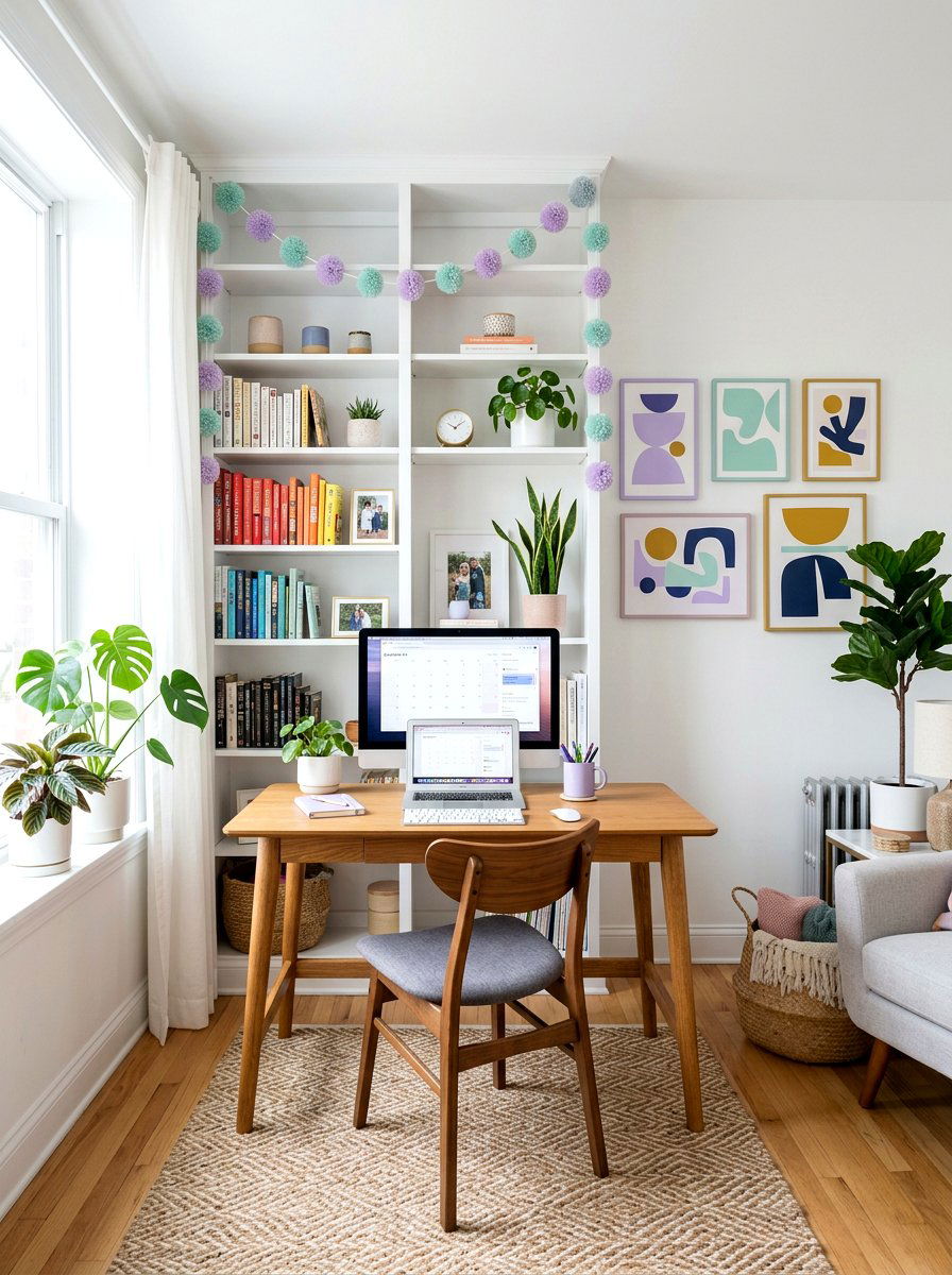 Pom Pom Garland - 25 Spring Garland Craft Ideas