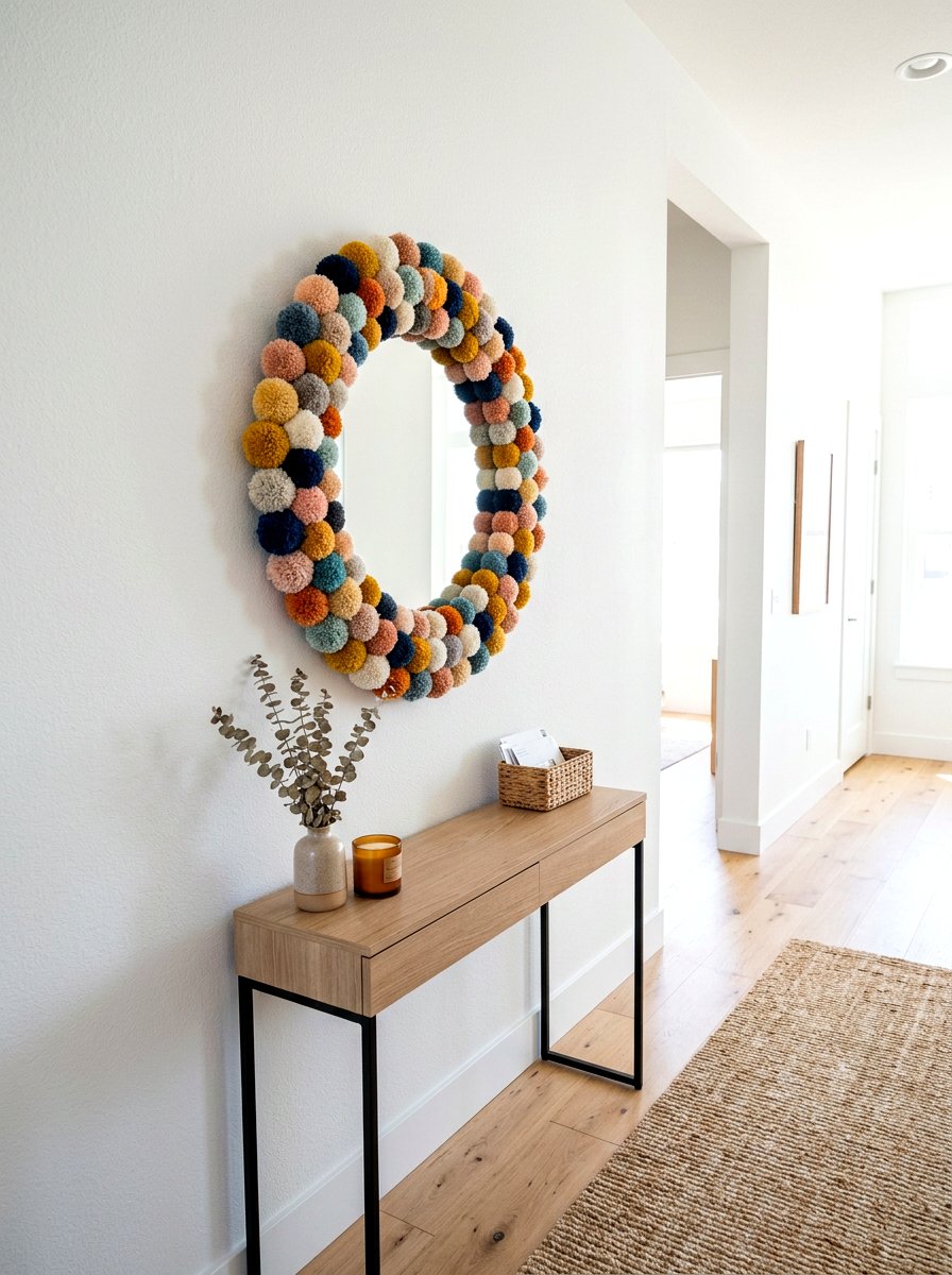 Pom Pom Mirror - 25 Spring Pom Pom Decor Ideas