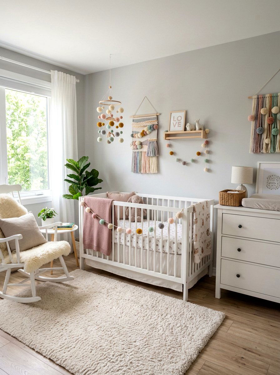 Pom Pom Nursery Decor - 25 Spring Pom Pom Decor Ideas