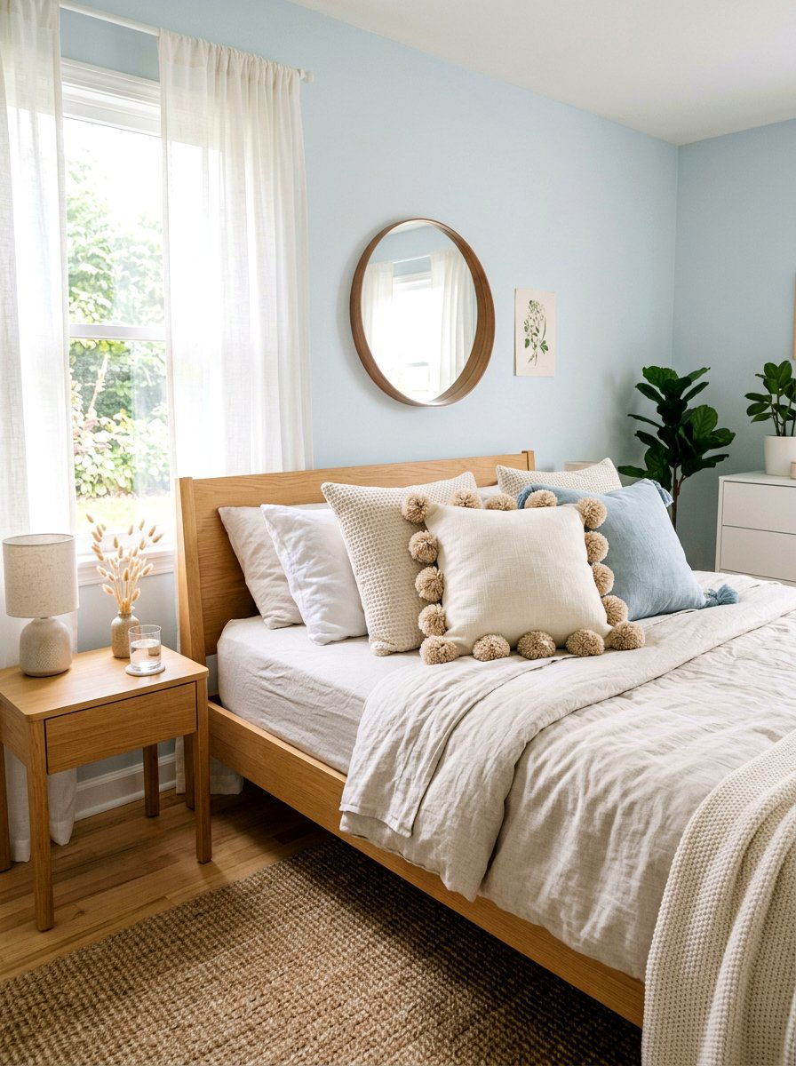 Pom Pom Pillow - 25 Spring Pom Pom Decor Ideas