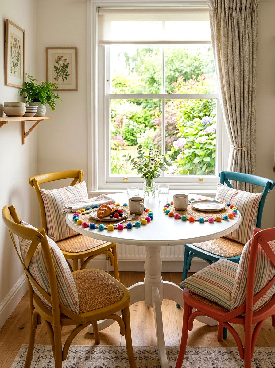 Pom Pom Placemat - 25 Spring Pom Pom Decor Ideas