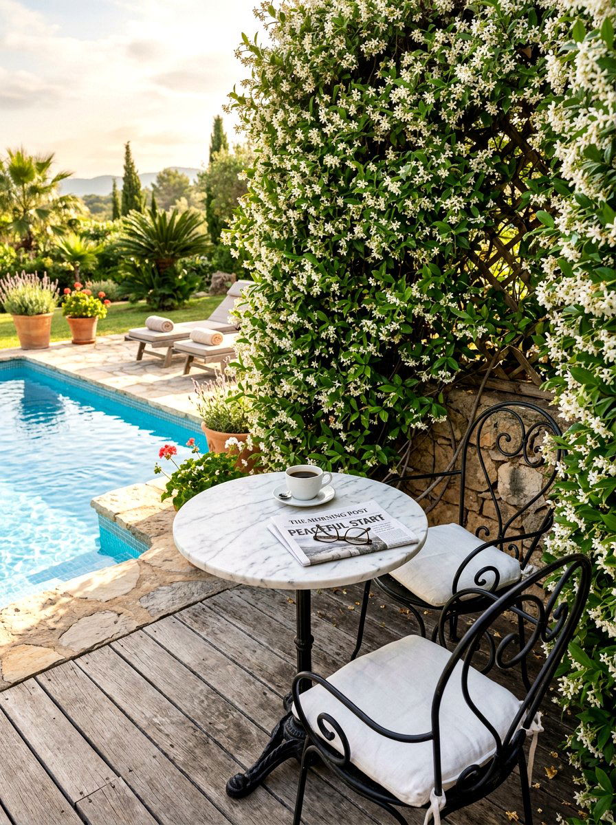 Poolside Breakfast Nook - 25 Spring Poolside Decor Ideas