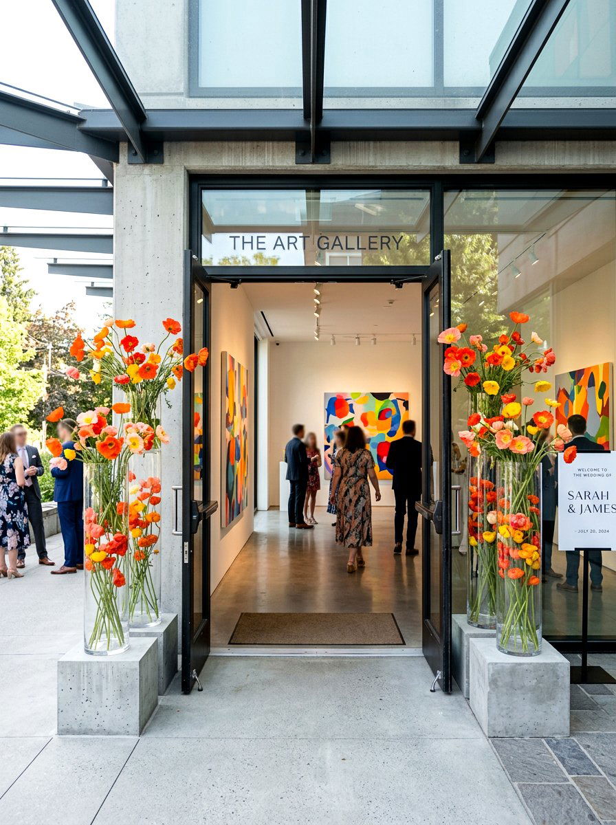 Poppy Entrance Display - 25 Spring Wedding Flower Ideas