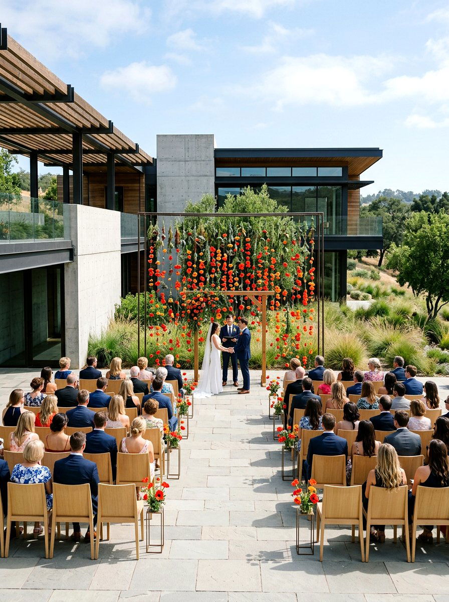 Poppy Flower Backdrop - 25 Spring Wedding Garland Ideas
