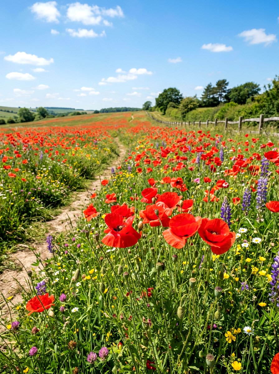 Poppy Flower Meadow - 25 Spring Flowering Plant Ideas