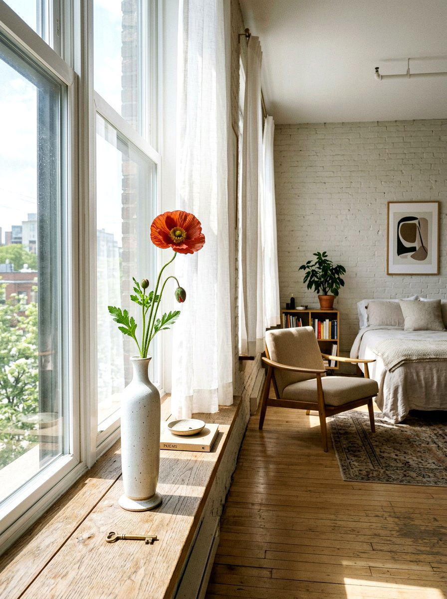 Poppy Stem In Tall Vase - 25 Spring Bud Vase Arrangement Ideas