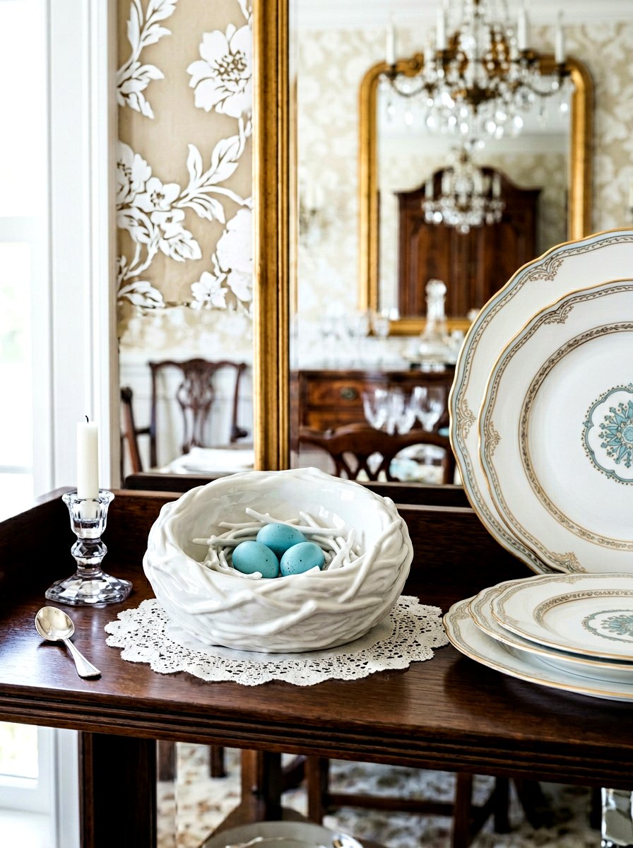 Porcelain Bird Nest - 25 Spring Bird Figurine Ideas