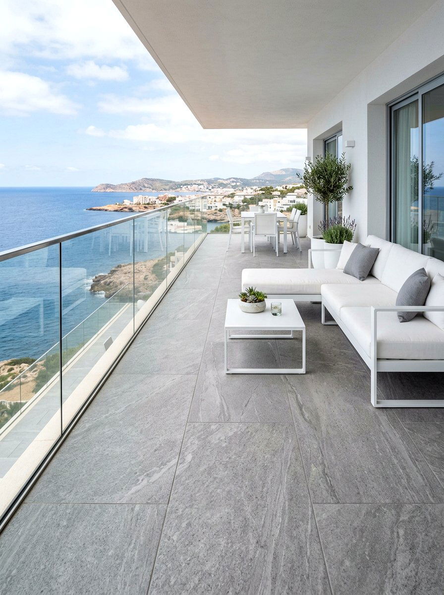 Porcelain balcony floor pavers - 25 Spring Balcony Floor Decor Ideas