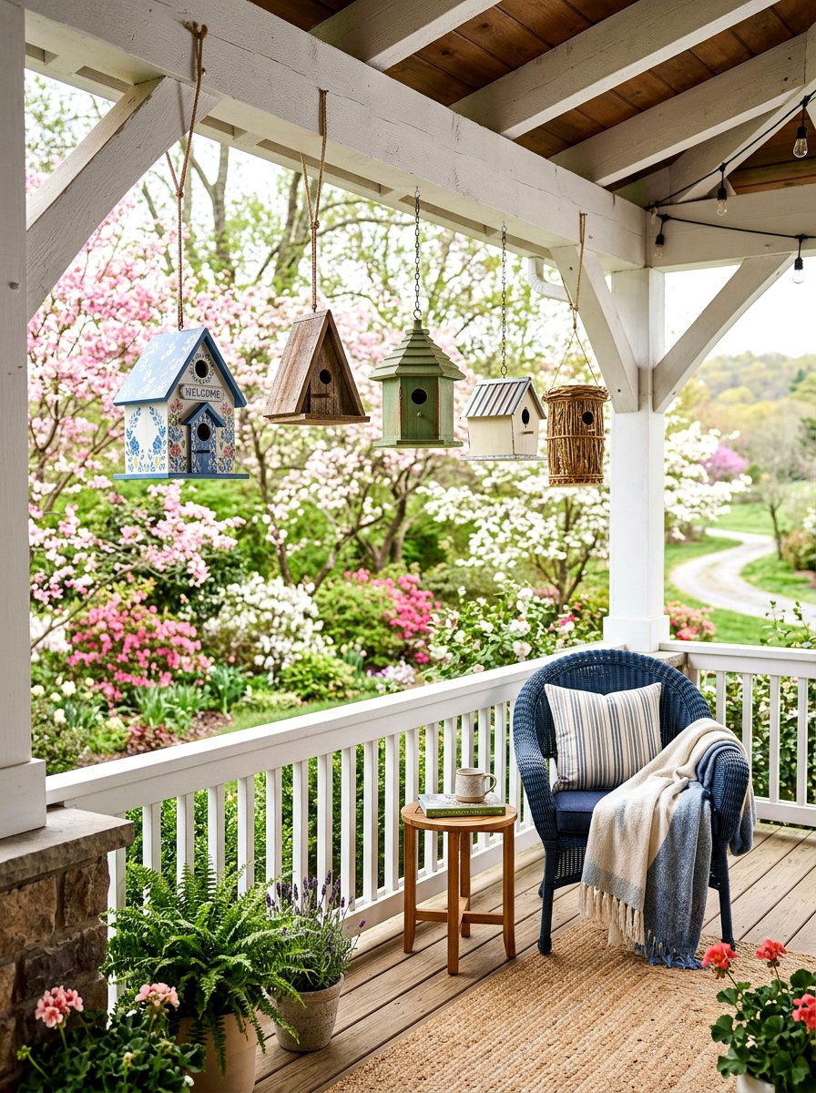 Porch Birdhouse Decor - 25 Spring Front Porch Decor Ideas