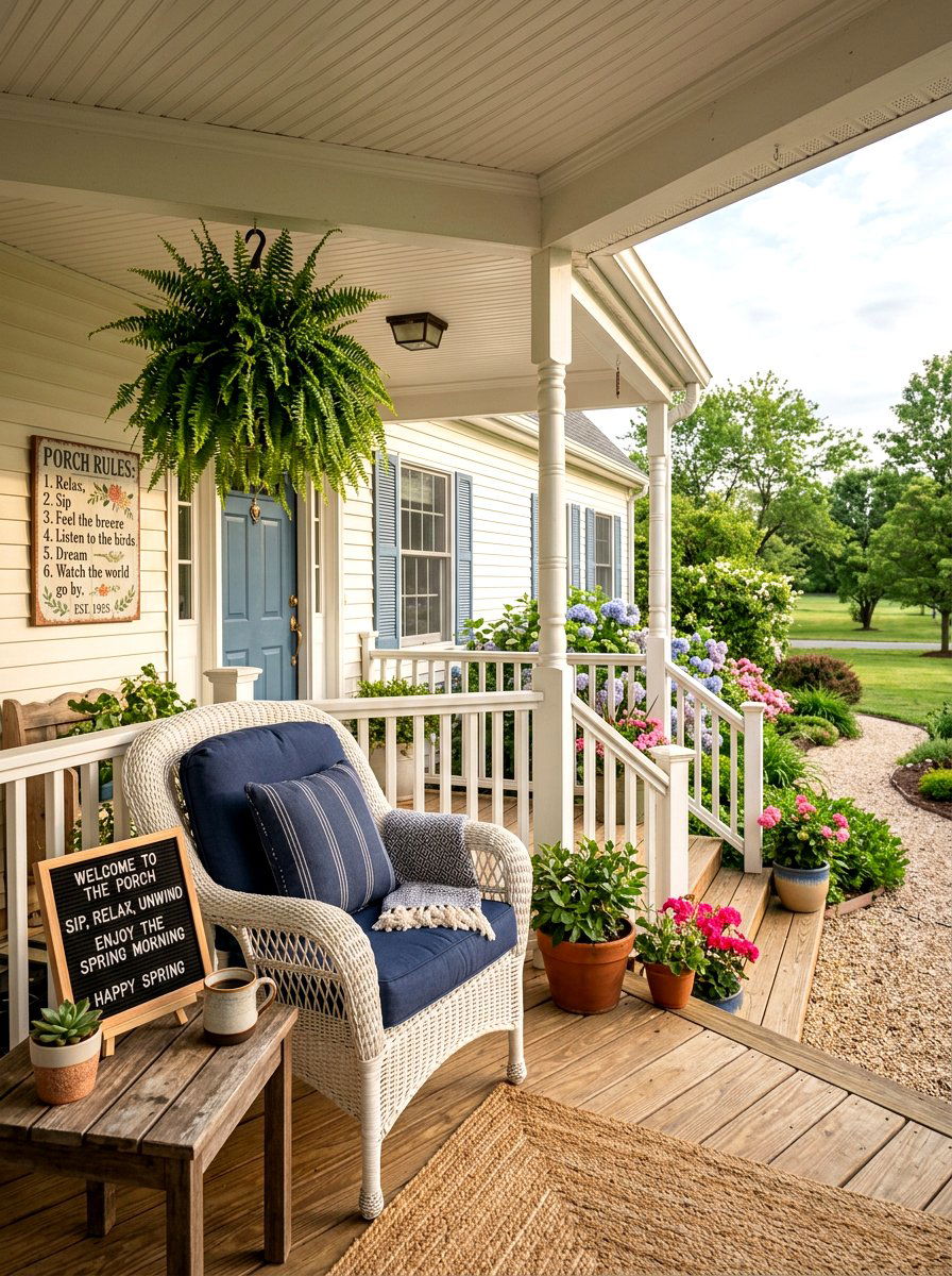 Porch Spring Sign - 25 Spring Letter Board Ideas