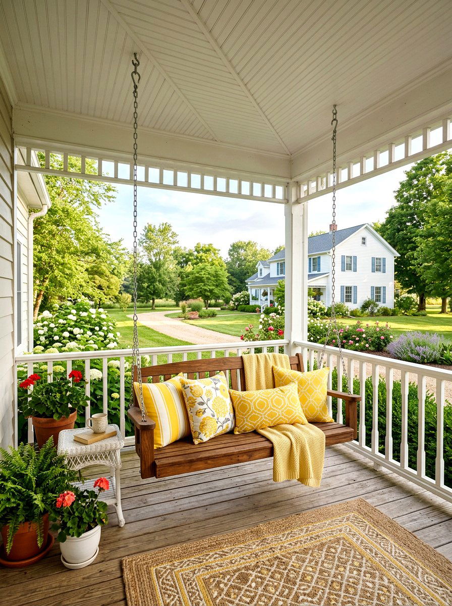 Porch Swing Chair - 25 Spring Outdoor Decor Ideas