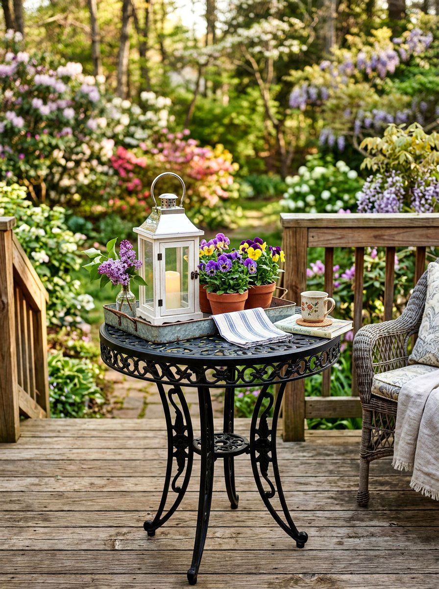 Porch Table Spring Vignette - 25 Spring Vignette Styling Ideas