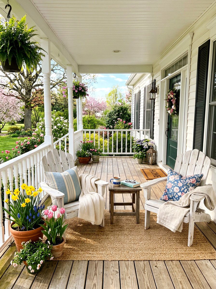 Porch chair furniture layout - 25 Spring Free Decor Ideas
