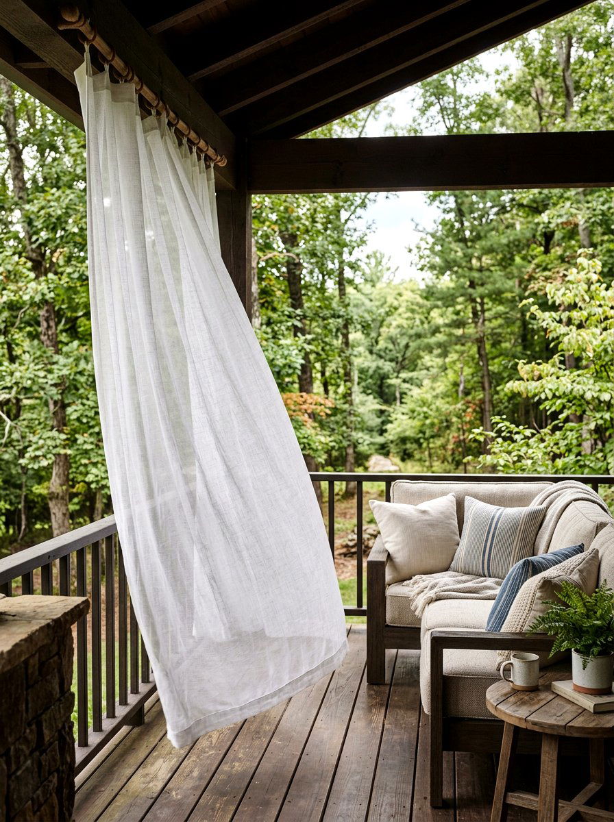 Porch curtain - 25 Outdoor Spring Decor Ideas for Front Porch