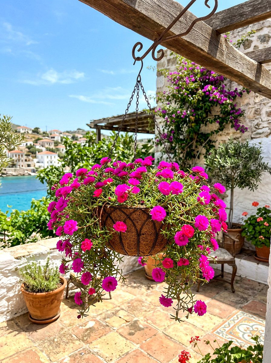 Portulaca Hanging Basket - 25 Spring Hanging Basket Flower Ideas