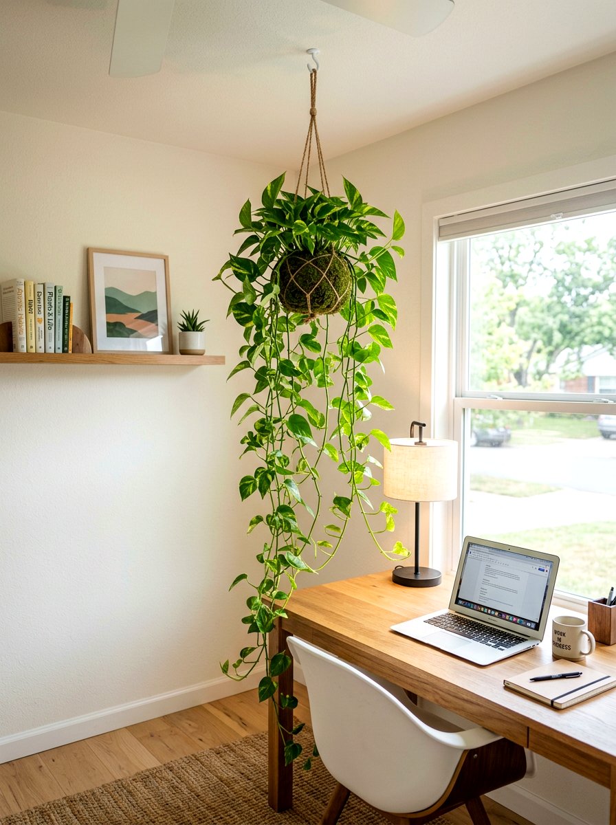 Pothos Kokedama Hanging Vine - 25 Spring Moss Ball Plant Ideas