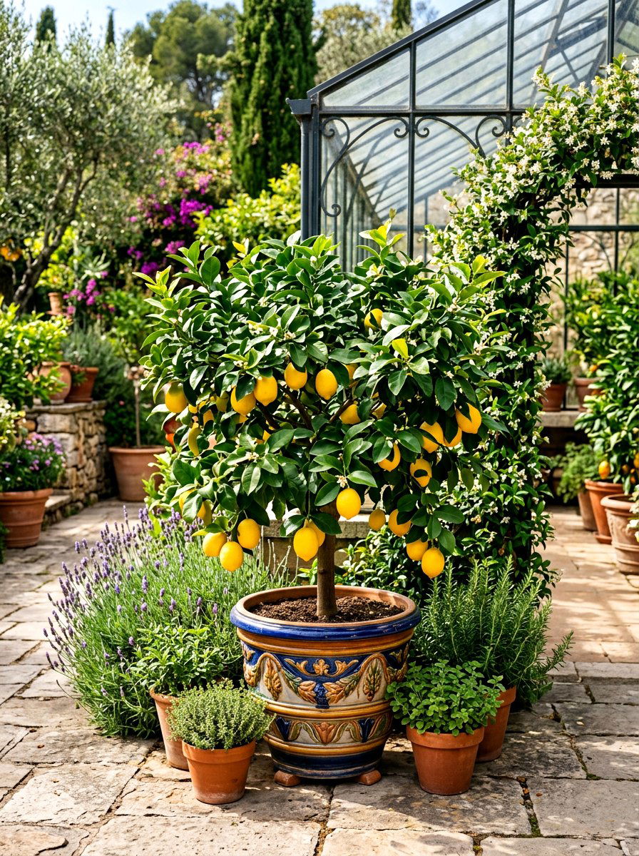 Potted Citrus Tree Arrangement - 25 Spring Greenhouse Display Ideas