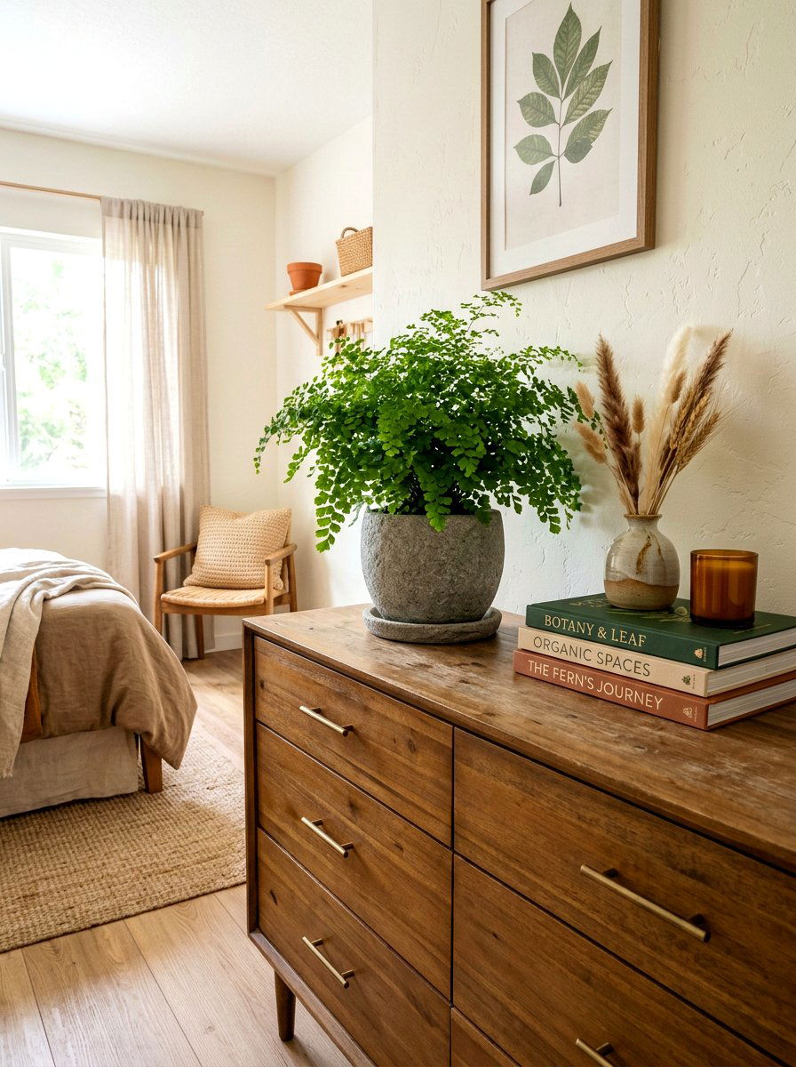 Potted Fern - 25 Spring Bedroom Dresser Decor Ideas