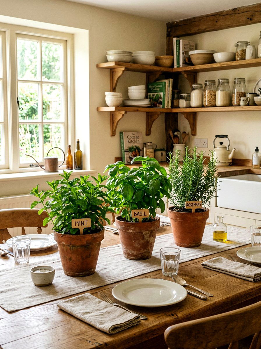 Potted Herb Centerpiece Design - 25 Spring Champagne Brunch Ideas