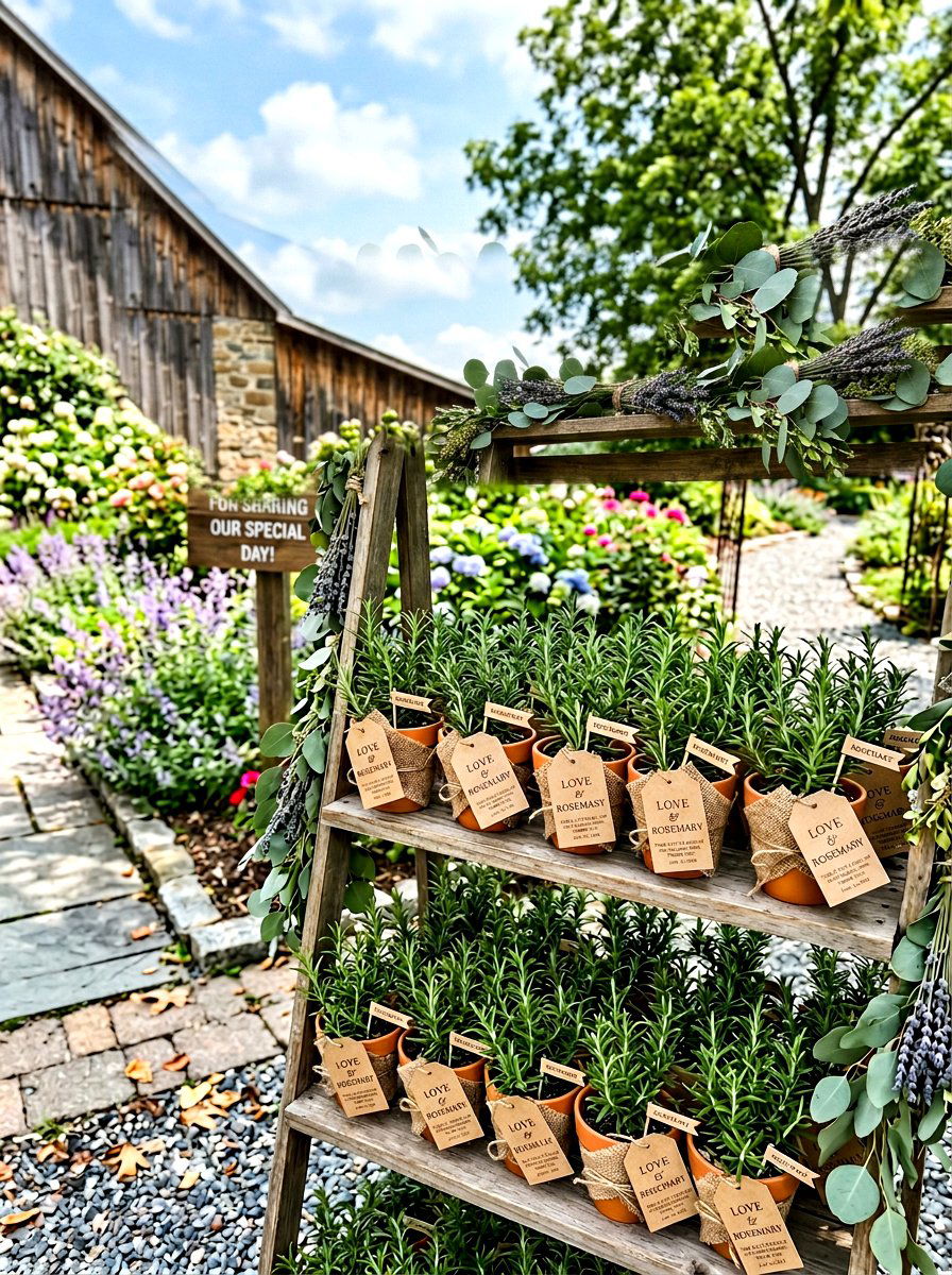 Potted Herb Favors - 25 Spring Engagement Party Decor Ideas