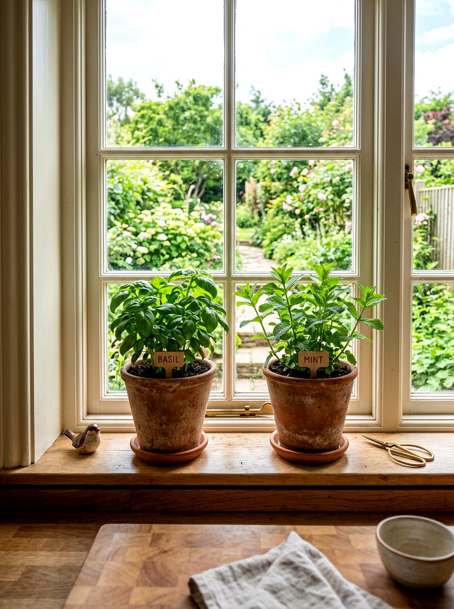 Potted Herb Garden - 25 Spring Cottagecore Decor Ideas