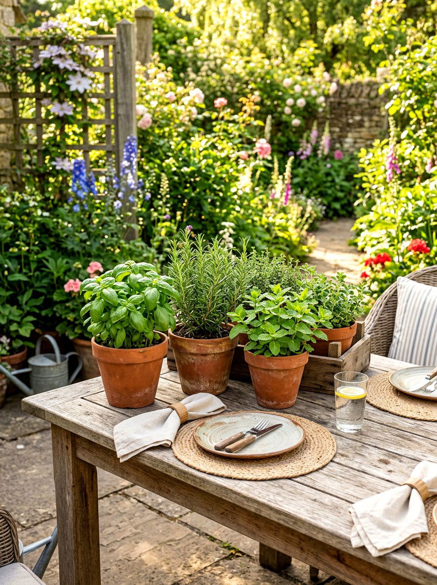Potted Herb Garden - 25 Spring Greenery Centerpiece Ideas