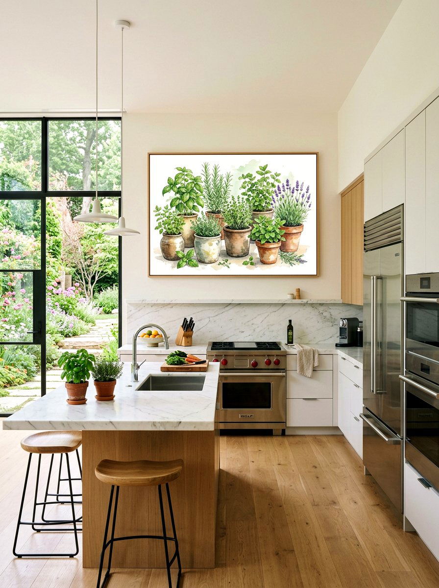 Potted Herb Garden - 25 Spring Watercolor Art Ideas