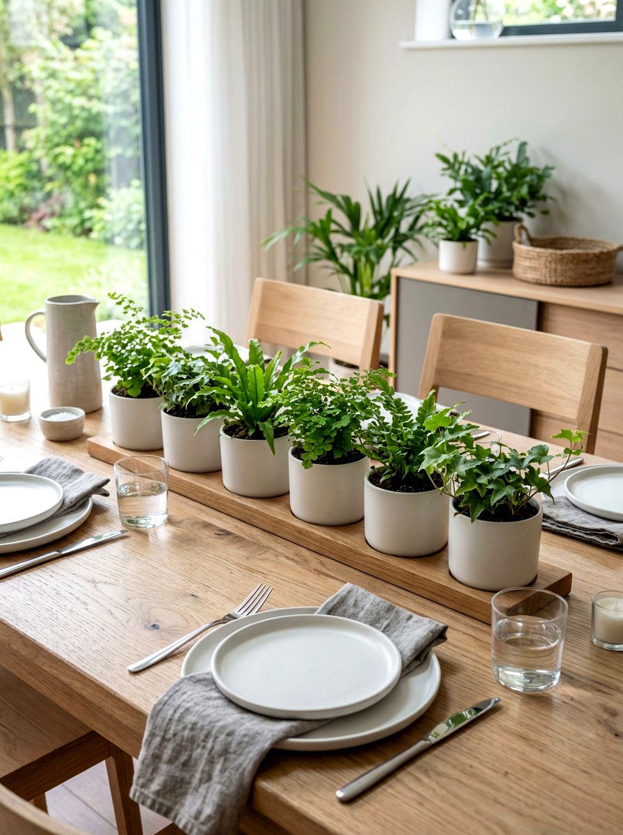 Potted Herb Table - 25 Spring Table Decor Ideas