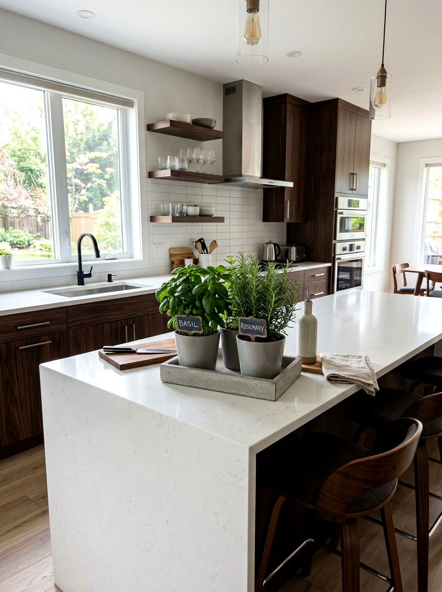 Potted Herb Tray - 25 Spring Round Tray Decor Ideas