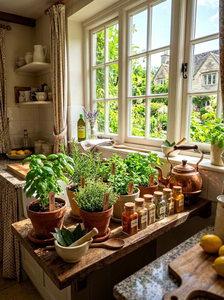 Potted Herb - 25 Spring Shelf Decor Ideas