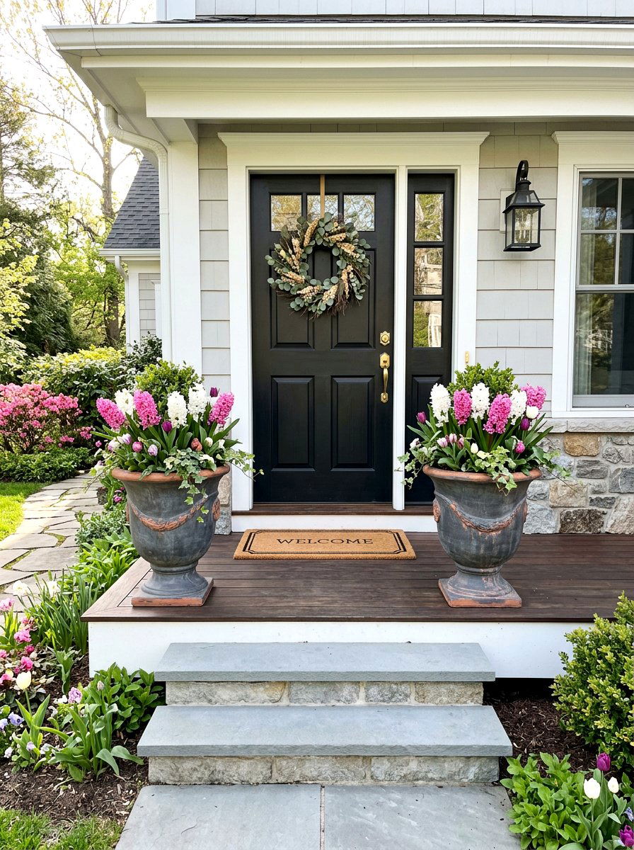 Potted Hyacinth Front Porch - 25 Spring Hyacinth Garden Ideas