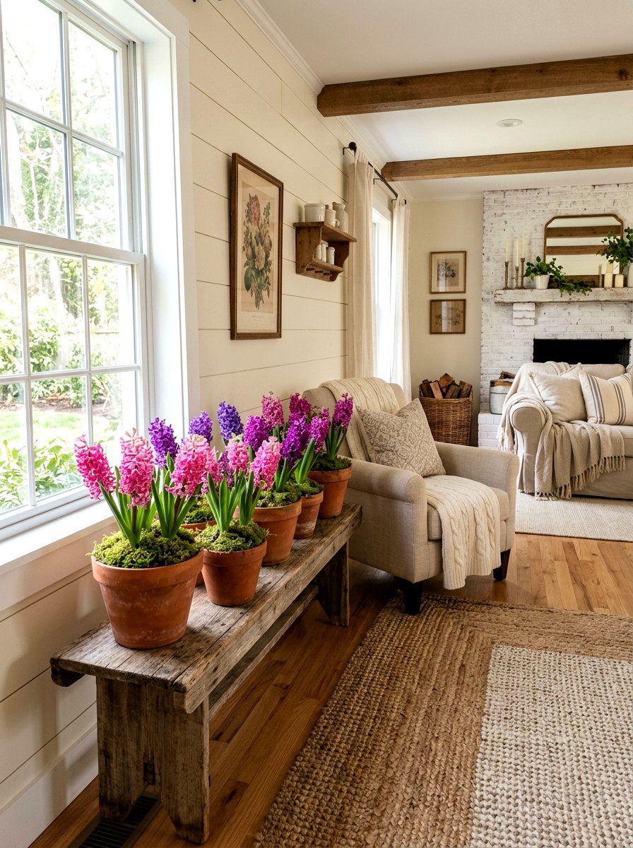 Potted Hyacinth Indoor Garden - 25 Spring Hyacinth Arrangement Ideas