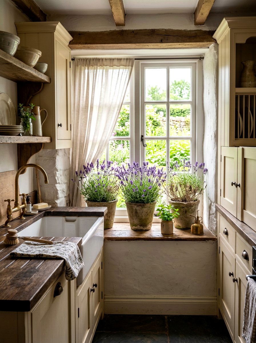 Potted Lavender - 25 Spring Kitchen Windowsill Decor Ideas