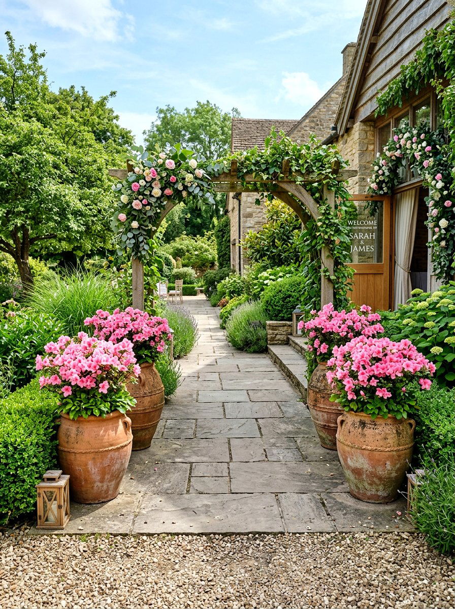 Potted Plant Accent - 25 Spring Outdoor Wedding Decor Ideas