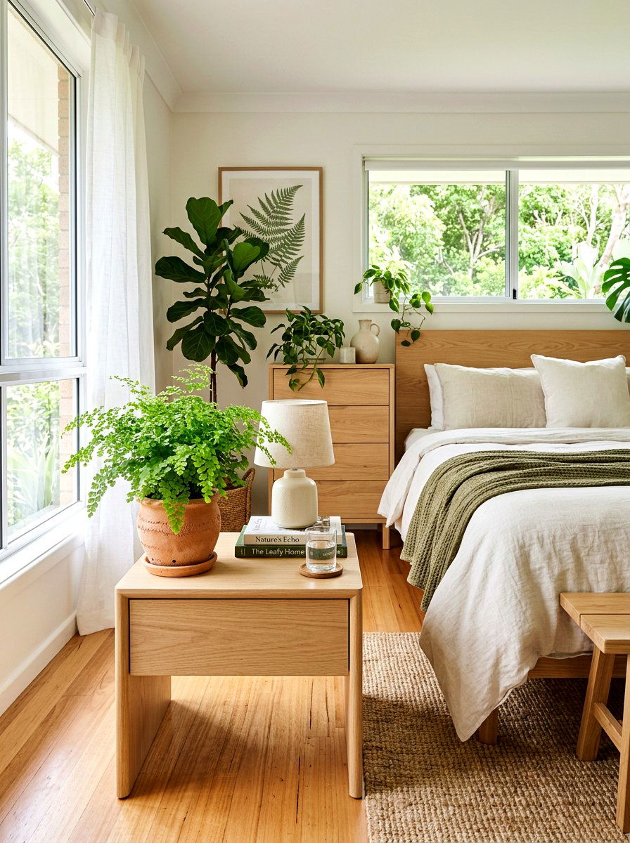 Potted Plant For Bedroom - 25 Spring Bedroom Nightstand Styling Ideas