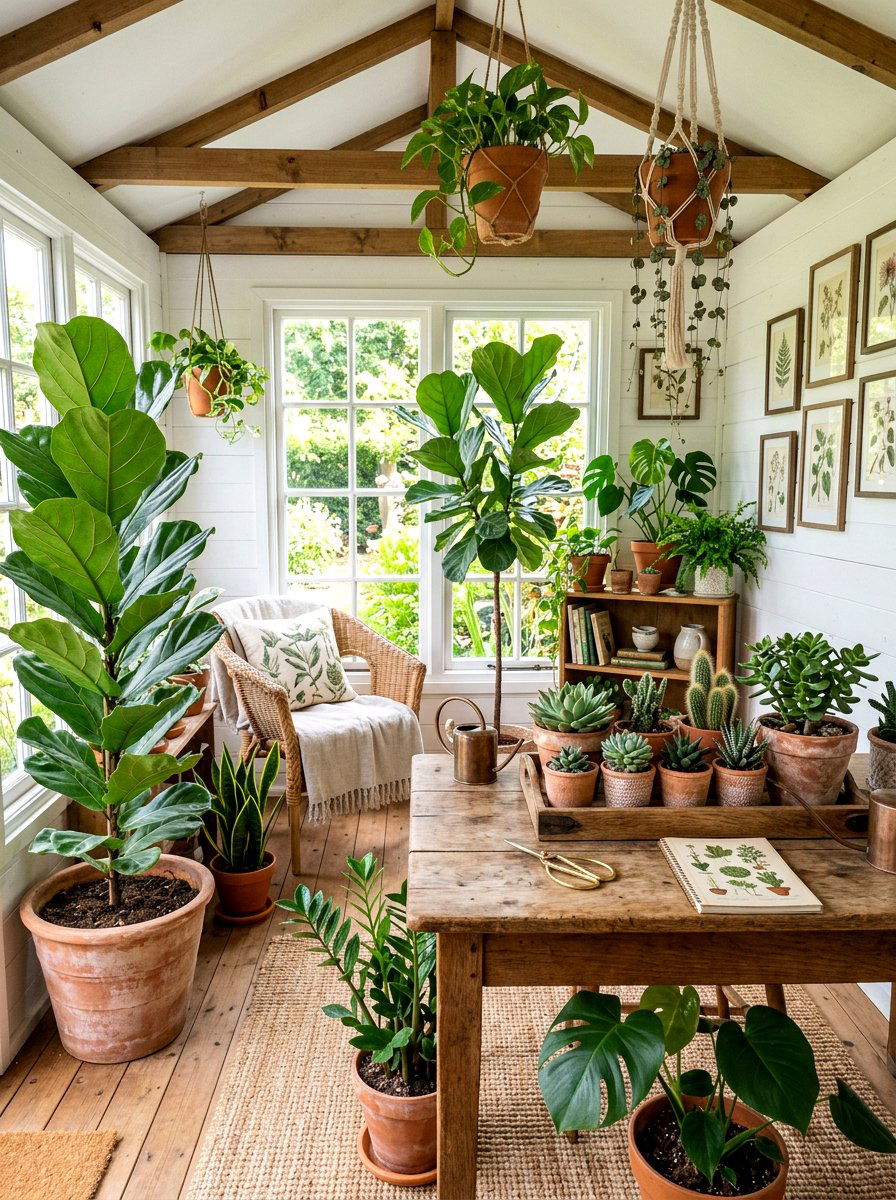 Potted Plants - 25 Spring She Shed Decor Ideas