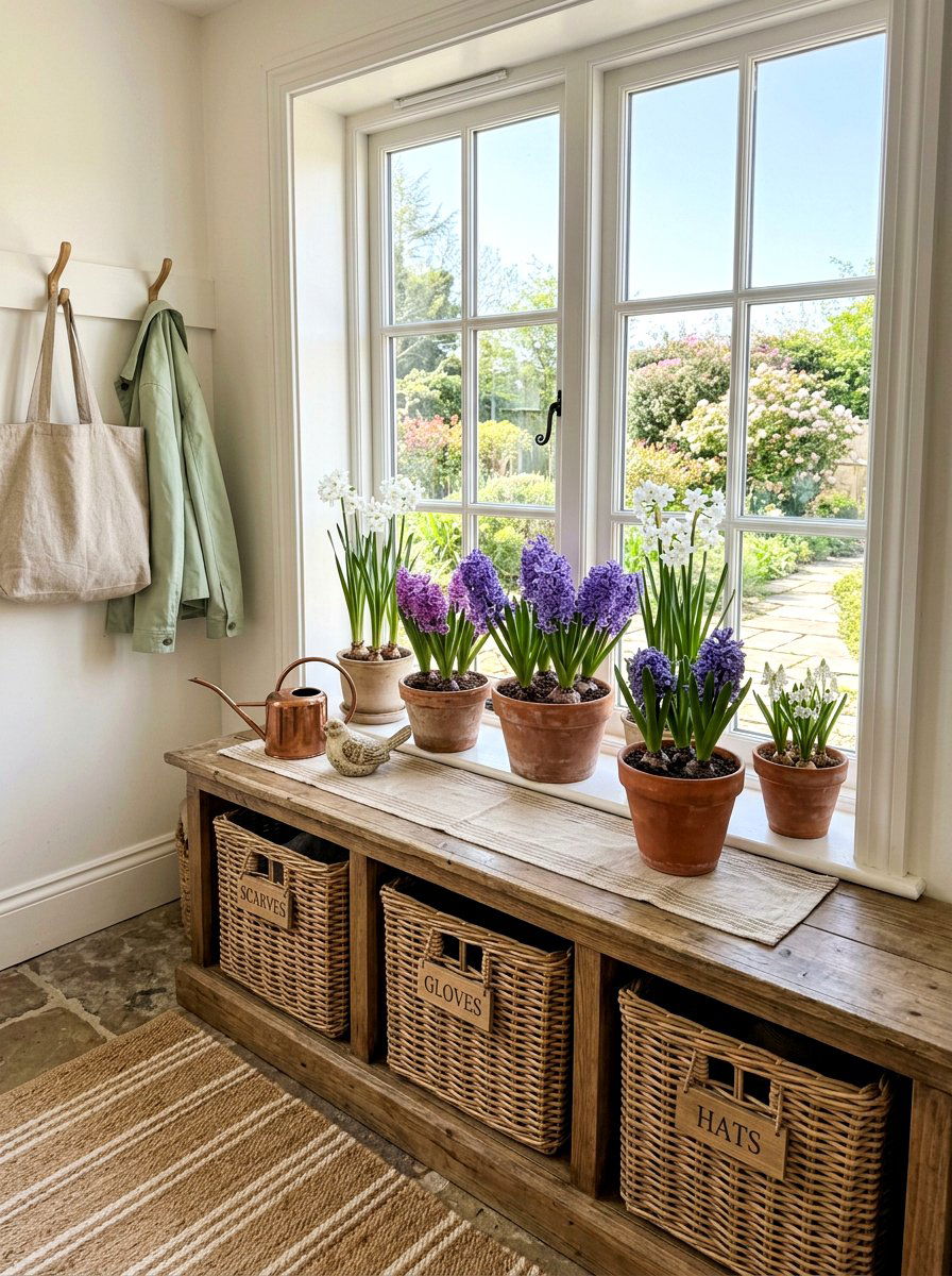 Potted Spring Bulb - 25 Spring Window Ledge Decor Ideas