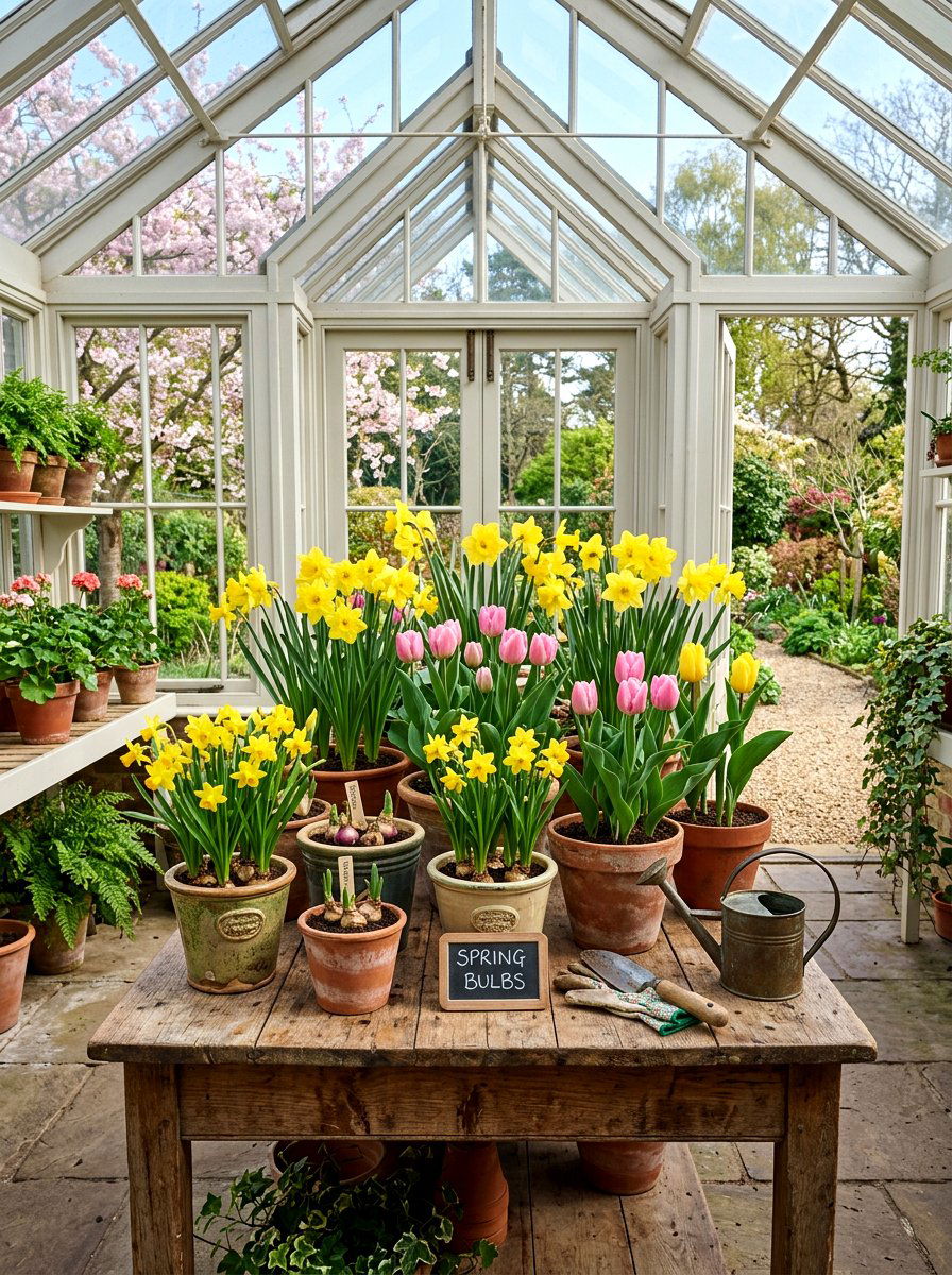 Potted Spring Bulb - 25 Spring Conservatory Decor Ideas