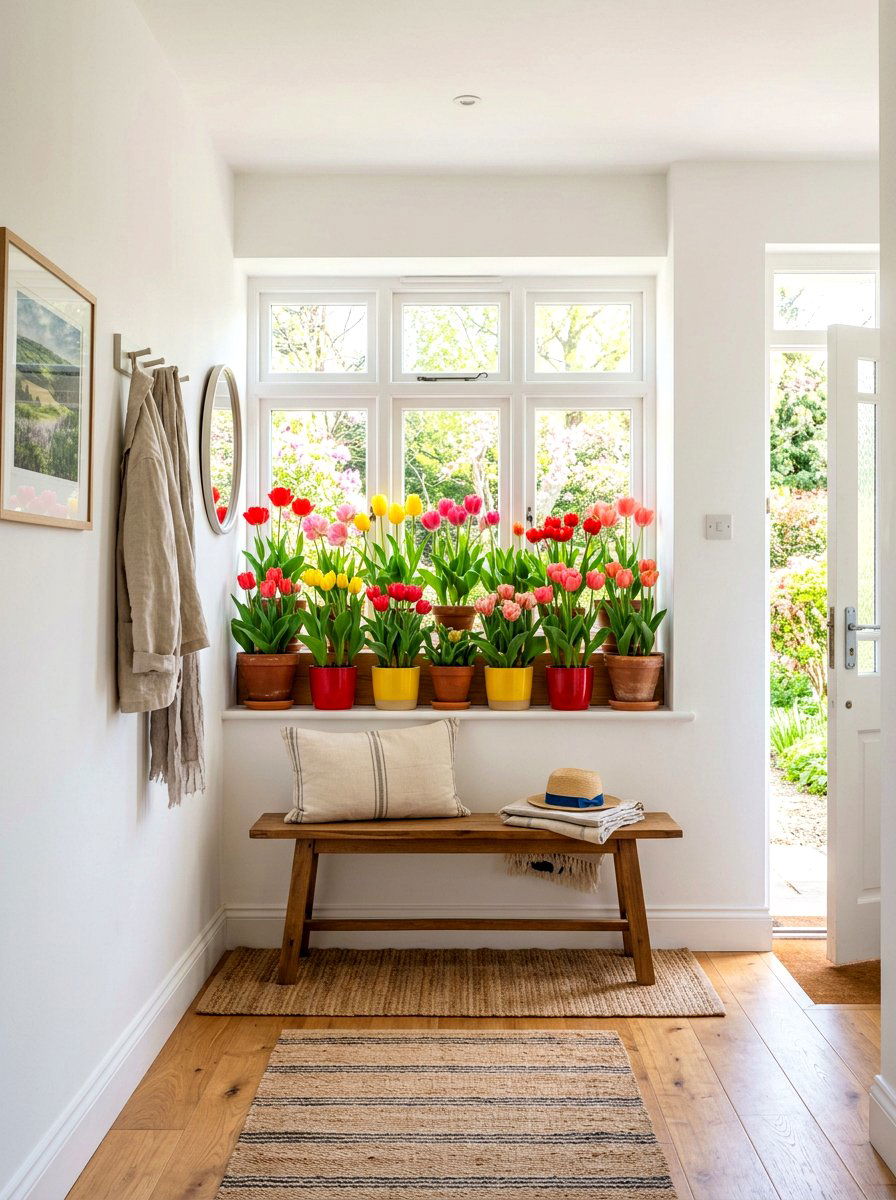 Potted Spring Tulip - 25 Spring Windowsill Garden Ideas
