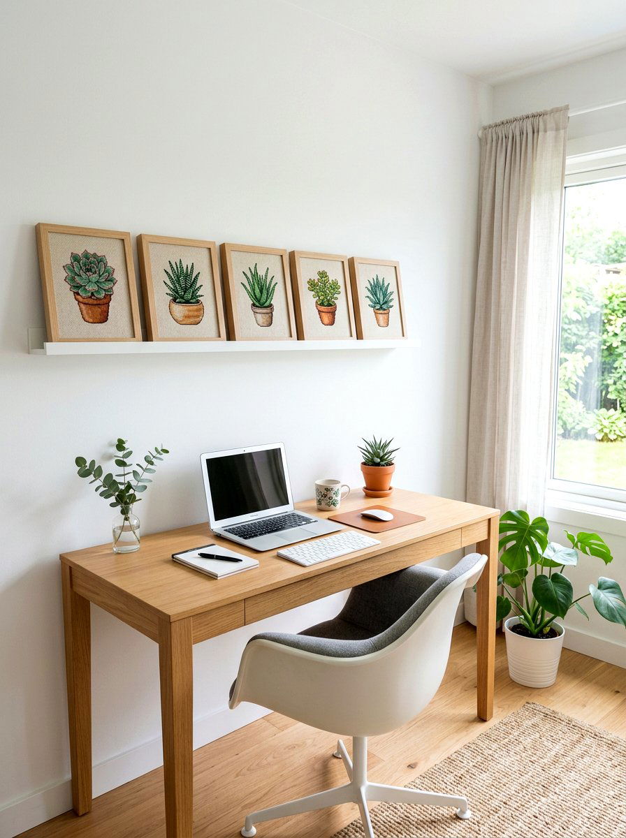 Potted Succulent Embroidery - 25 Spring Cross Stitch Decor Ideas