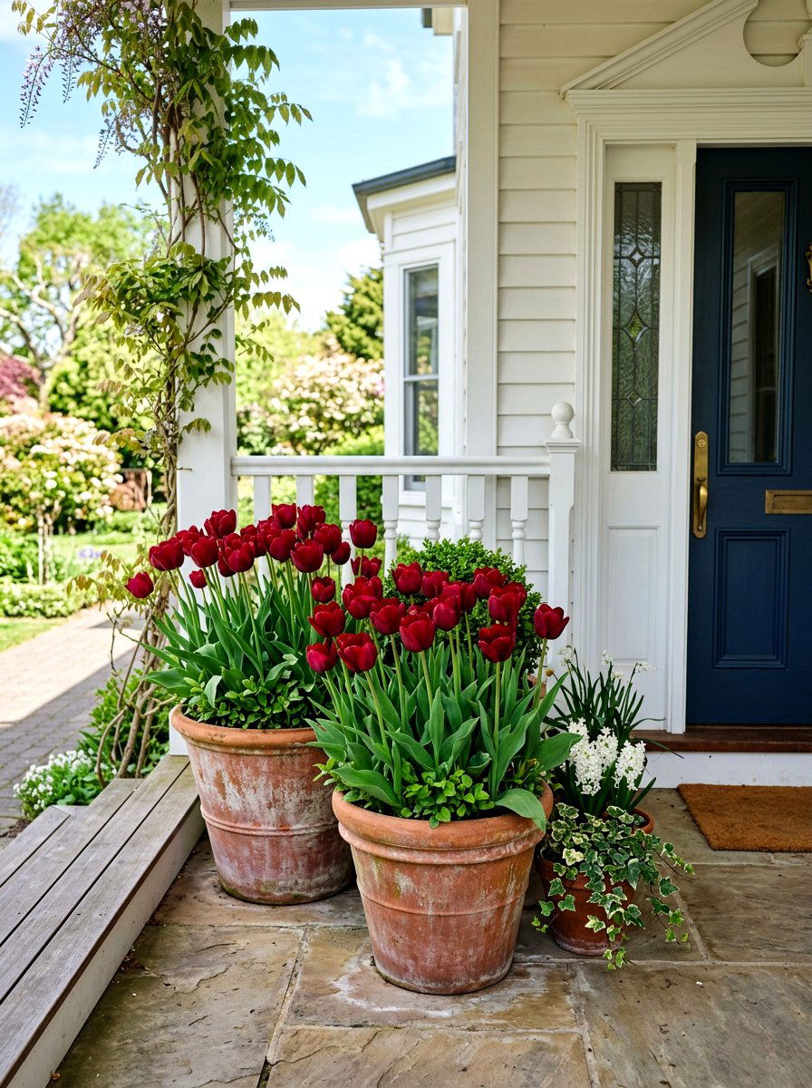 Potted Tulip Arrangement - 25 Spring Flower Garden Ideas