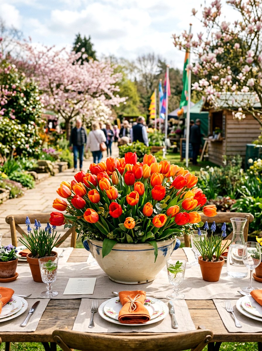 Potted Tulip Arrangement - 25 Spring Front Yard Planter Ideas