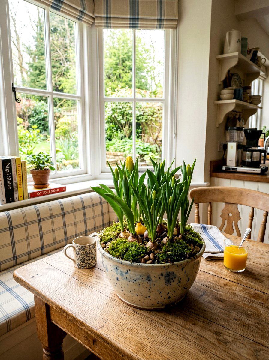 Potted Tulip Bulb Decor - 25 Spring Tulip Centerpiece Ideas